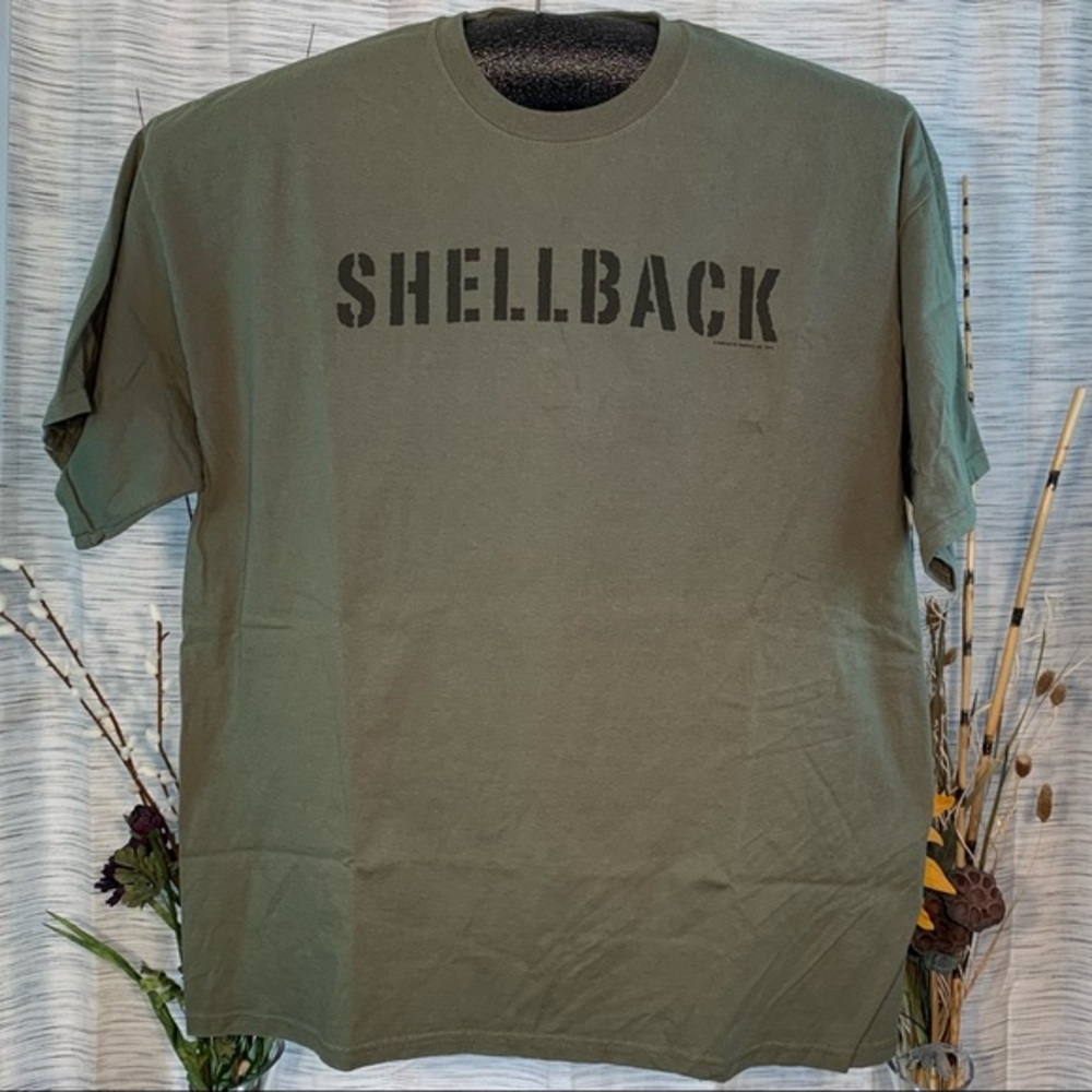 Gildan Olive drab “Shellback” short sleeve tee shirt.